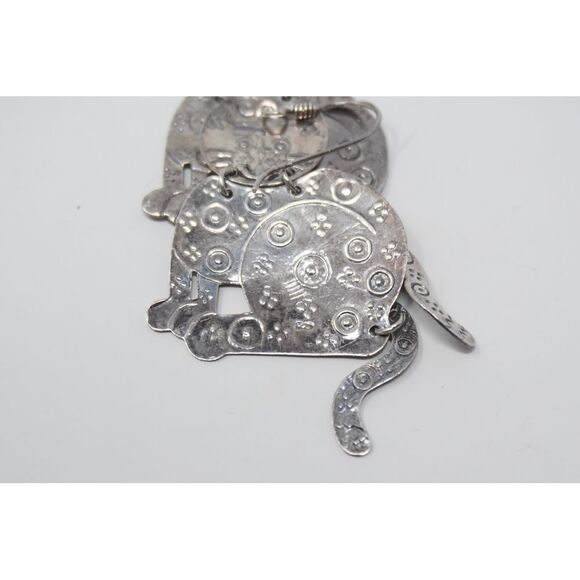 Articulating Cat Earring Sterling Silver - Picture 3 of 3